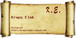 Kreps Elek névjegykártya